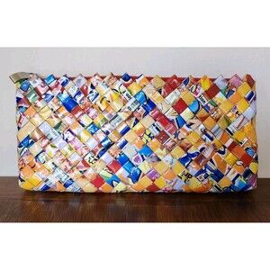 Nahui Ollin Clutch/Wristlet Candy Wrapper Multicolor Bag